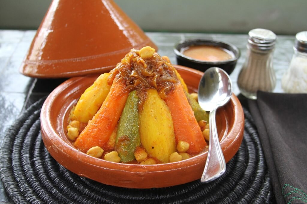 moroccan couscous served inside a tagine