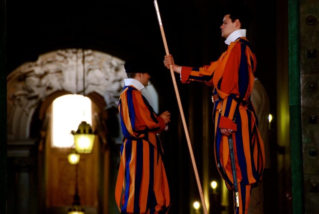 Swiss Guards standing at the Vatican, Vatican City