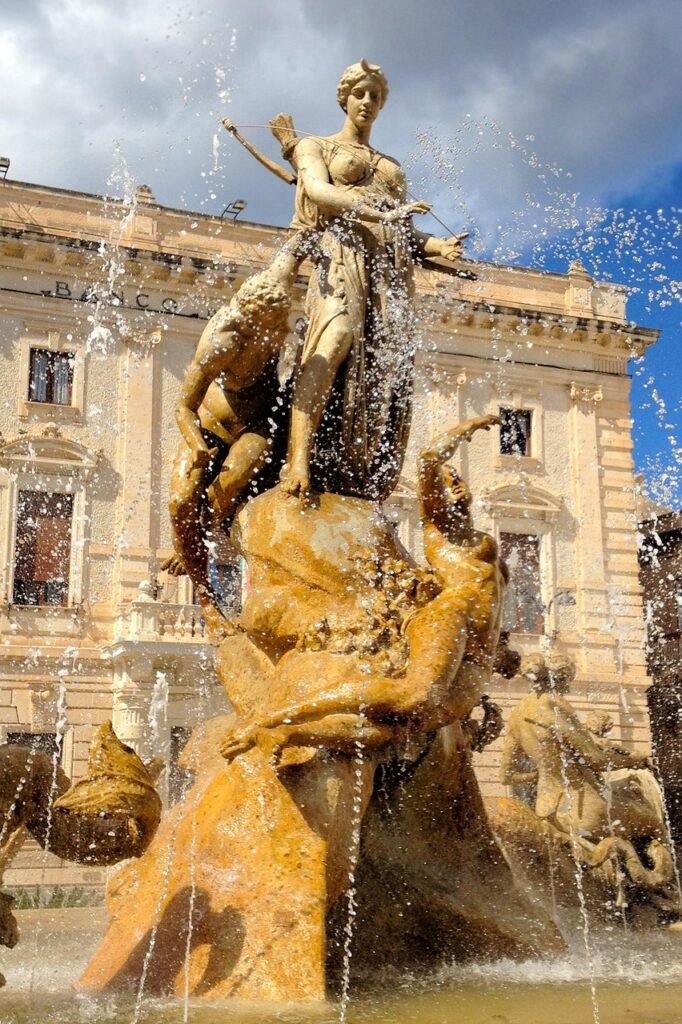 Fountain of Diana in Piazza Archimede, Ortigia, Syracuse, Sicily